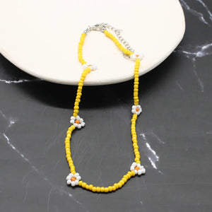 Colorful Daisy Choker Necklace for Women Boho Vacation Jewelry