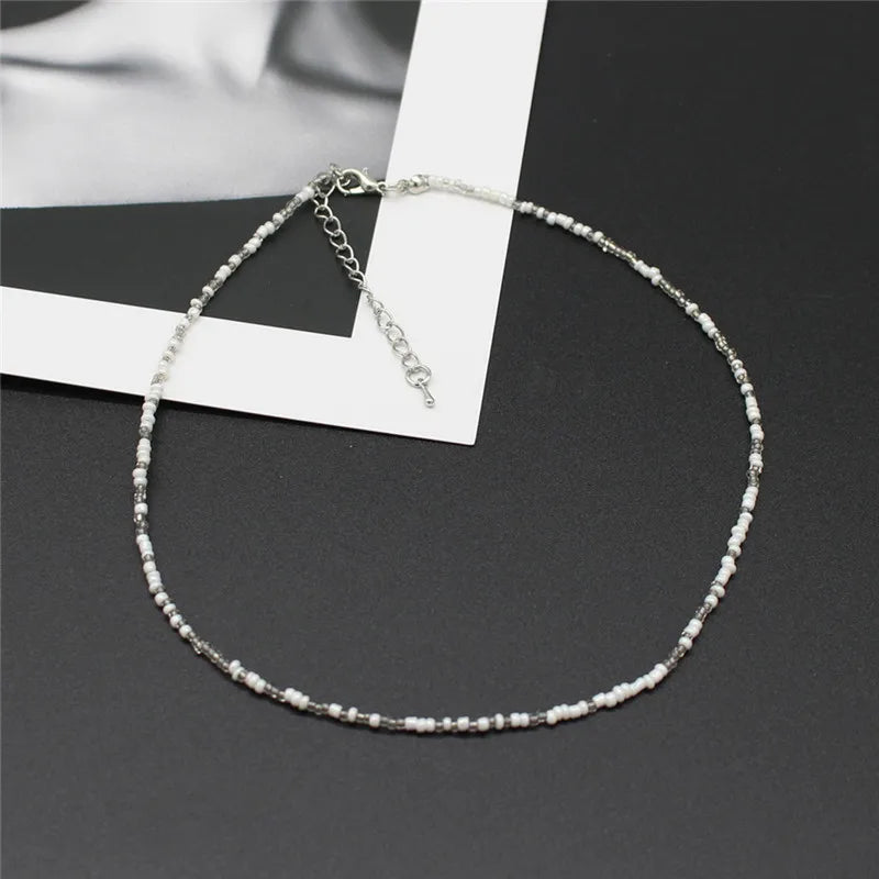 Colorful Chokers Collar Boho Seed Beaded Necklaces for Women Girls