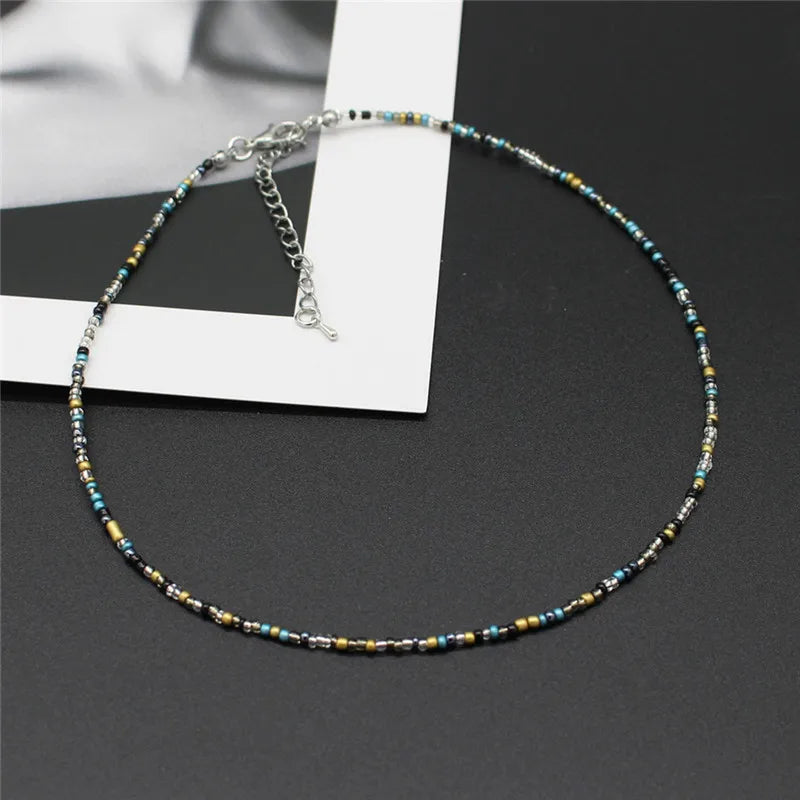 Colorful Chokers Collar Boho Seed Beaded Necklaces for Women Girls