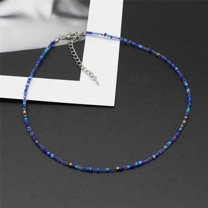 Colorful Chokers Collar Boho Seed Beaded Necklaces for Women Girls