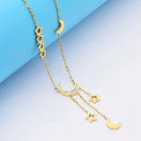 Star & Moon Necklace Jumper Chain Titanium Steel Collarbone Chain