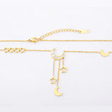 Star & Moon Necklace Jumper Chain Titanium Steel Collarbone Chain