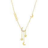 Star & Moon Necklace Jumper Chain Titanium Steel Collarbone Chain