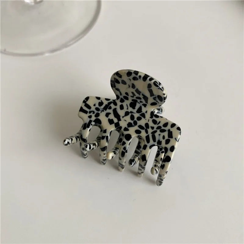 Vintage Leopard Print Acrylic Hair Clip Claw for Women Girls