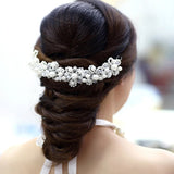 Pearl Crystal Bride Headdress Handmade Wedding Hairband Bridal Jewelry