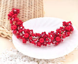 Pearl Crystal Bride Headdress Handmade Wedding Hairband Bridal Jewelry