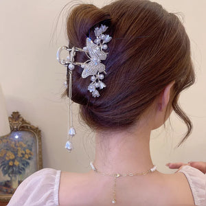 Women Hair Claw Clips Flower Butterfly Tassel Hairpin