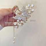 Women Hair Claw Clips Flower Butterfly Tassel Hairpin