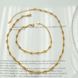 Women's Stainless Steel Necklace Bracelet Set Gift
