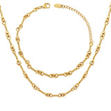 Women's Stainless Steel Necklace Bracelet Set Gift