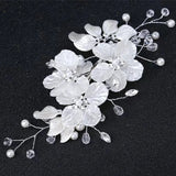 Bridal Shell Petals Pearl Crystal Headpiece Hairpin