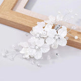 Bridal Shell Petals Pearl Crystal Headpiece Hairpin
