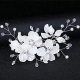 Bridal Shell Petals Pearl Crystal Headpiece Hairpin