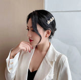 Pearl Camellia Spring Hair Clip Crystal Edge Clip Side Clip