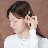 Pearl Camellia Spring Hair Clip Crystal Edge Clip Side Clip
