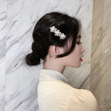 Pearl Camellia Spring Hair Clip Crystal Edge Clip Side Clip