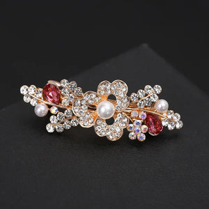 Zircon Hairpin Crystal Flower Spring Clip