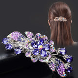 Zircon Hairpin Crystal Flower Spring Clip