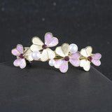 Leaf Pearl Hairpin Flower Rhinestone Clip Hair Accessory