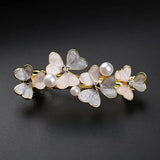 Leaf Pearl Hairpin Flower Rhinestone Clip Hair Accessory