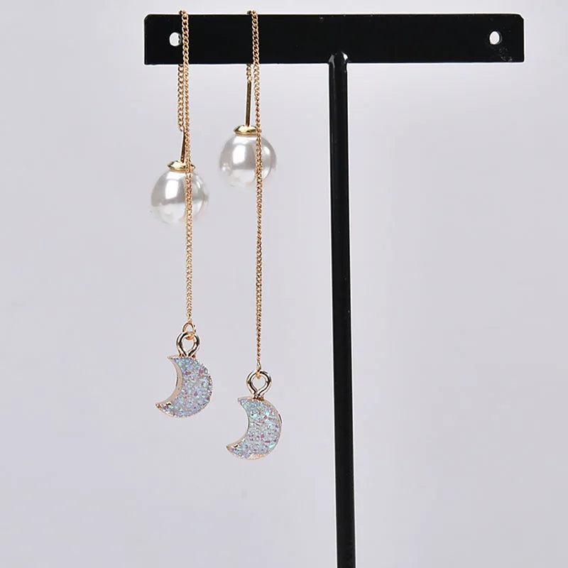 Illusion Moon Double Pendant Earring DIY Materials