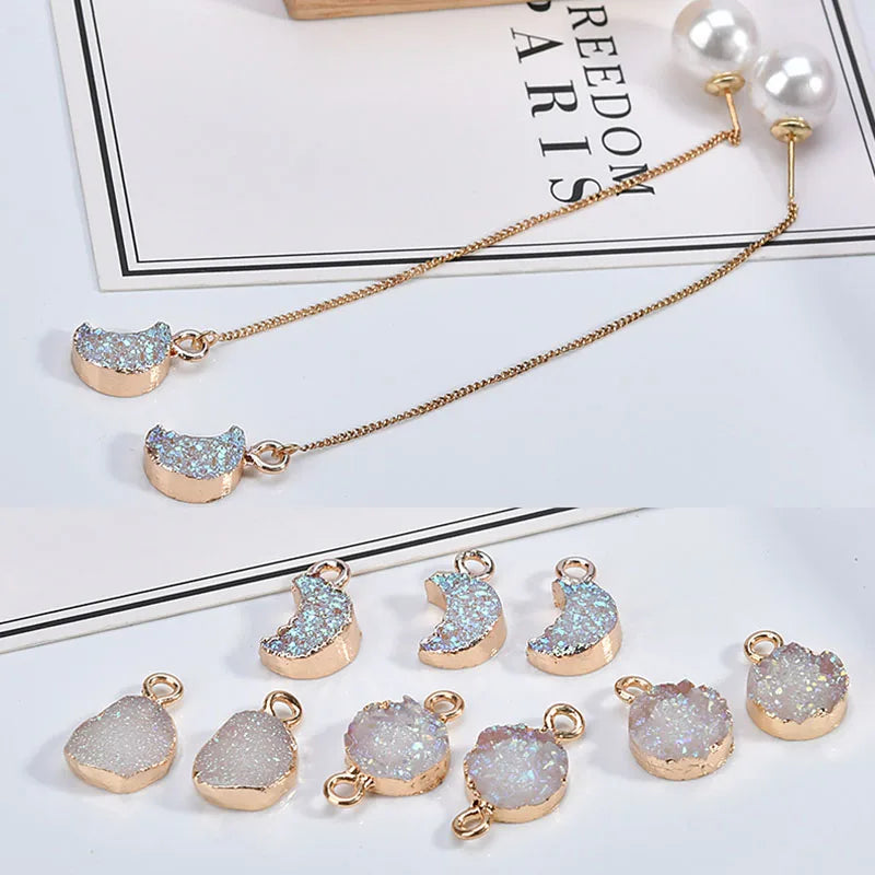 Illusion Moon Double Pendant Earring DIY Materials