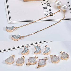 Illusion Moon Double Pendant Earring DIY Materials