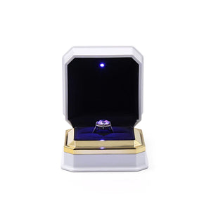 LED Jewelry Ring Box Velvet Necklaces Display Holder With Light