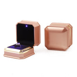 LED Jewelry Ring Box Velvet Necklaces Display Holder With Light