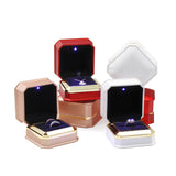 LED Jewelry Ring Box Velvet Necklaces Display Holder With Light
