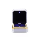 LED Jewelry Ring Box Velvet Necklaces Display Holder With Light