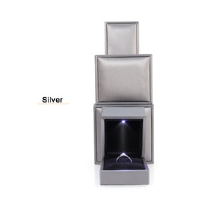 LED Lights Jewelry Box Wedding Ring Storage Case Boxes