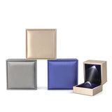 LED Lights Jewelry Box Wedding Ring Storage Case Boxes