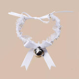 Lace Bow Choker Gothic Necklaces with Bell