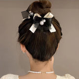 Lace Bow Pearl Hair Claws Hair Clip Women Girls Hair Accessories