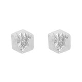 925 Silver Square Stud Earrings Geometric Jewelry Gift