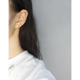 925 Silver Square Stud Earrings Geometric Jewelry Gift