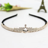 Flannel Crown Headband Rhinestone Bride Wedding Jewelry