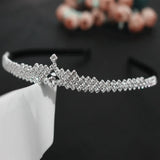 Flannel Crown Headband Rhinestone Bride Wedding Jewelry