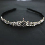 Flannel Crown Headband Rhinestone Bride Wedding Jewelry