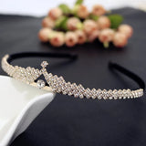 Flannel Crown Headband Rhinestone Bride Wedding Jewelry