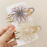 Pearl Rhinestone Alloy Ponytail Hair Clips Bridal Wedding Hair Accessories