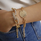 Golden Cuban Chain Multi-layer Bracelet Alloy Jewelry
