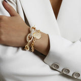 Golden Cuban Chain Multi-layer Bracelet Alloy Jewelry