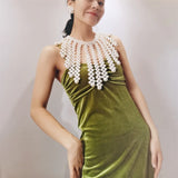 Statement Pearl Necklace Beaded Body Jewelry Women Dress Accessories