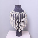 Statement Pearl Necklace Beaded Body Jewelry Women Dress Accessories