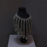 Statement Pearl Necklace Beaded Body Jewelry Women Dress Accessories