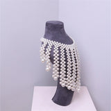 Statement Pearl Necklace Beaded Body Jewelry Women Dress Accessories
