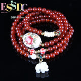 Red Carnelian Elephant Pendant Lady Bracelet