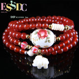 Red Carnelian Elephant Pendant Lady Bracelet